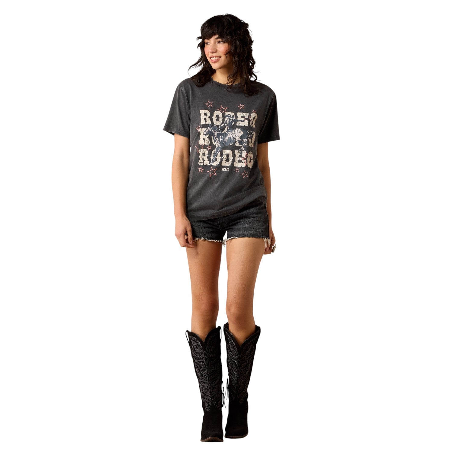 Ariat Star Spangled Rodeo T-Shirt Charcoal Mineral Wash