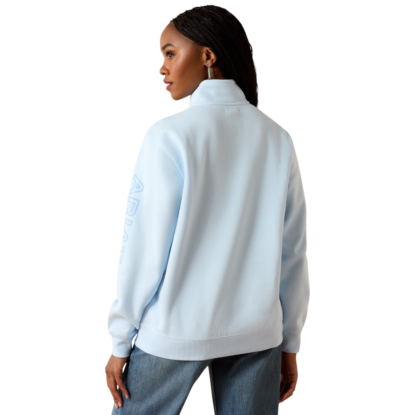 Ariat Logo 1/2 Zip Sweatshirt Nantucket Breeze