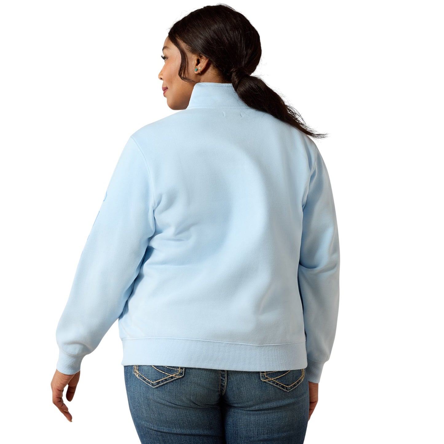 Ariat Logo 1/2 Zip Sweatshirt Nantucket Breeze