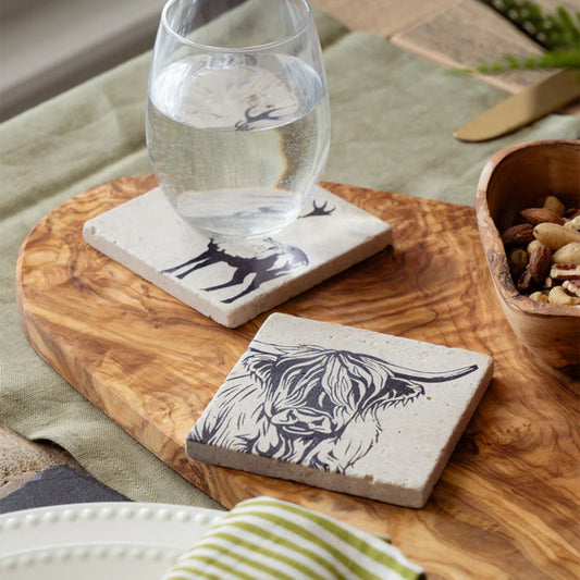 Selbrae House Single Stone Coaster Highland Cow