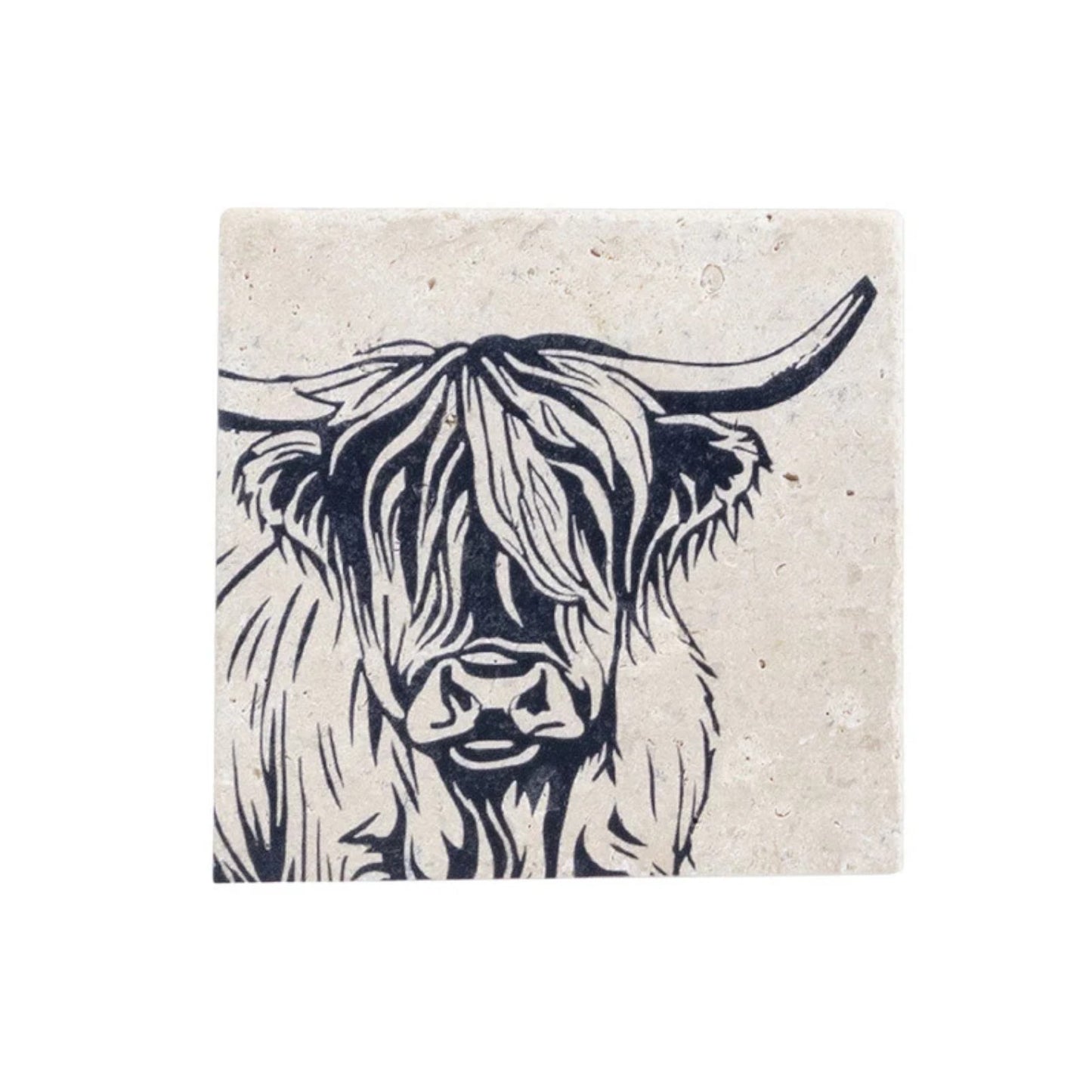 Selbrae House Single Stone Coaster Highland Cow