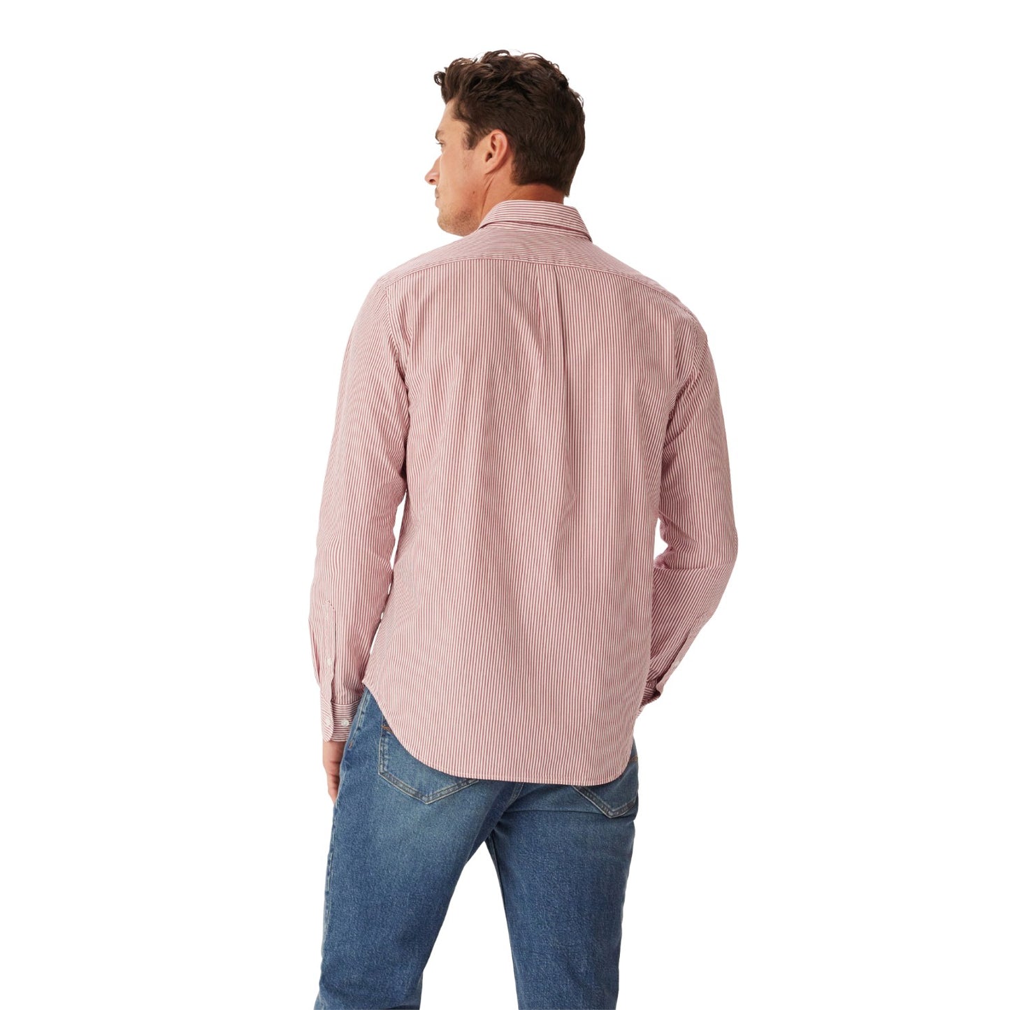 R.M.Williams Regular Poplin Stripe Shirt Red/White