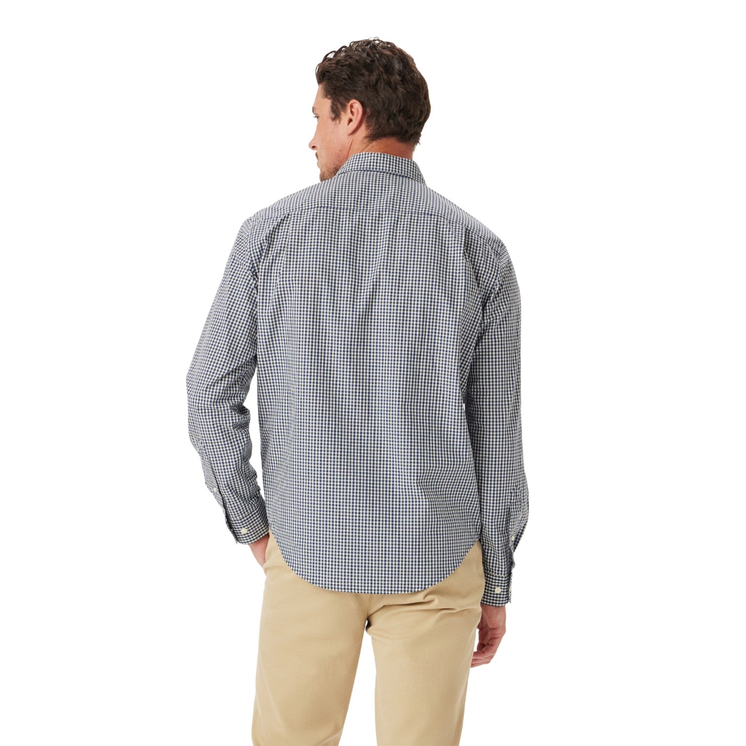 R.M.Williams Classic Poplin Check Shirt Navy Char