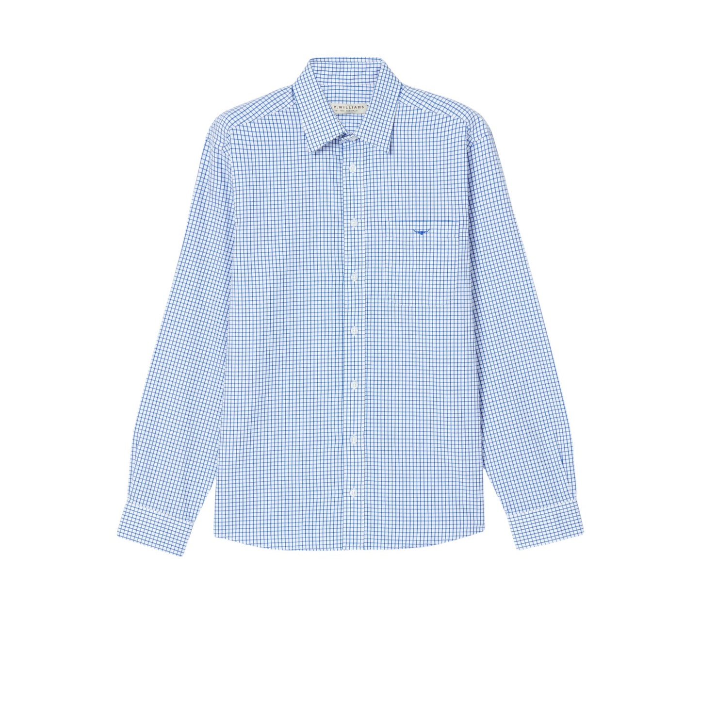 R.M.Williams Collins Shirt - White Blue