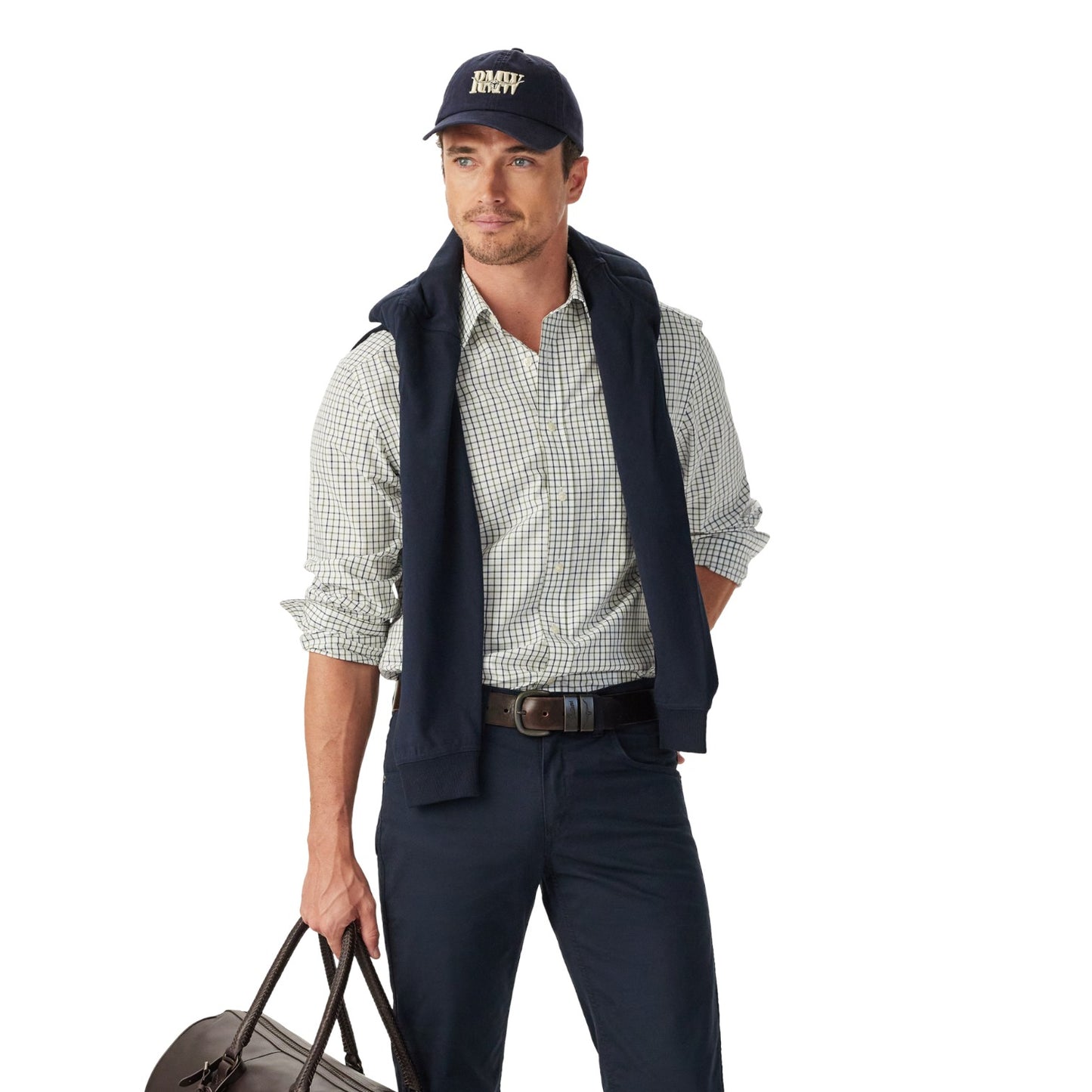 R.M. Williams Newland Poplin Check Shirt Moss