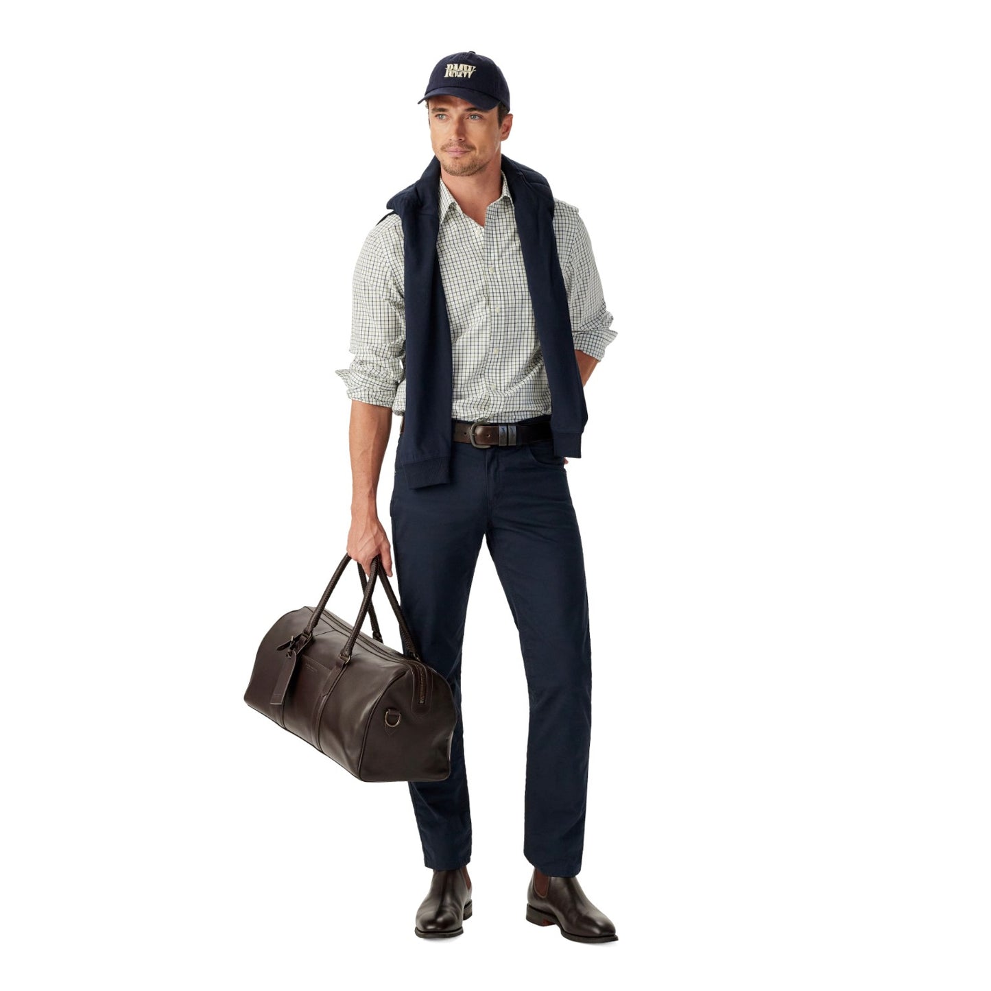 R.M. Williams Newland Poplin Check Shirt Moss