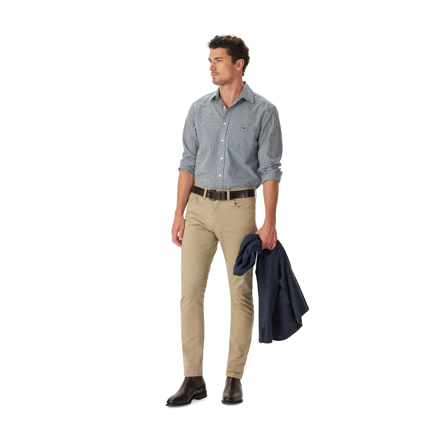 R.M. Williams Mogo Poplin Check Shirt Navy Char