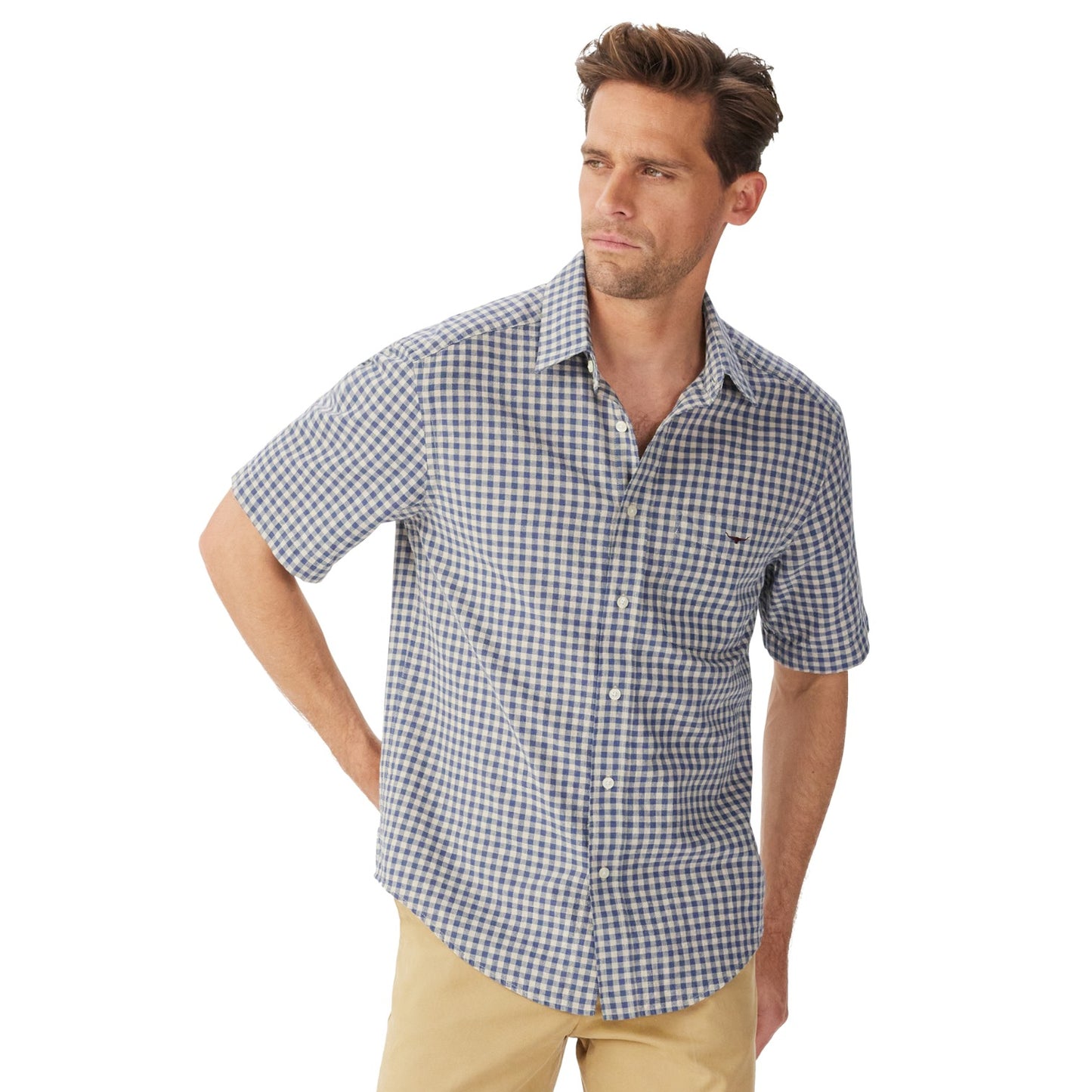 R.M. Williams Johnstone SS Shirt Blue