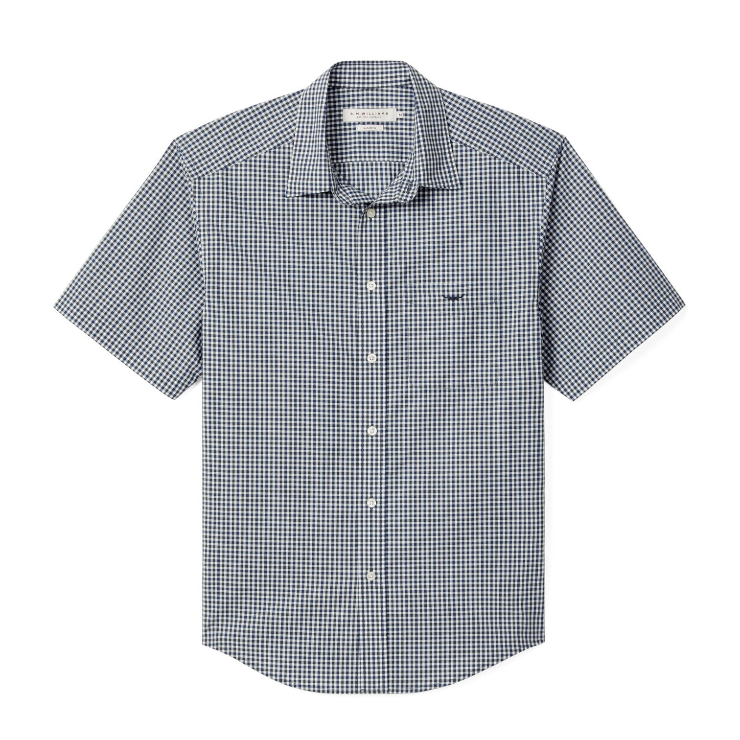 R.M. Williams Mogo Poplin Check SS Shirt Navy Char