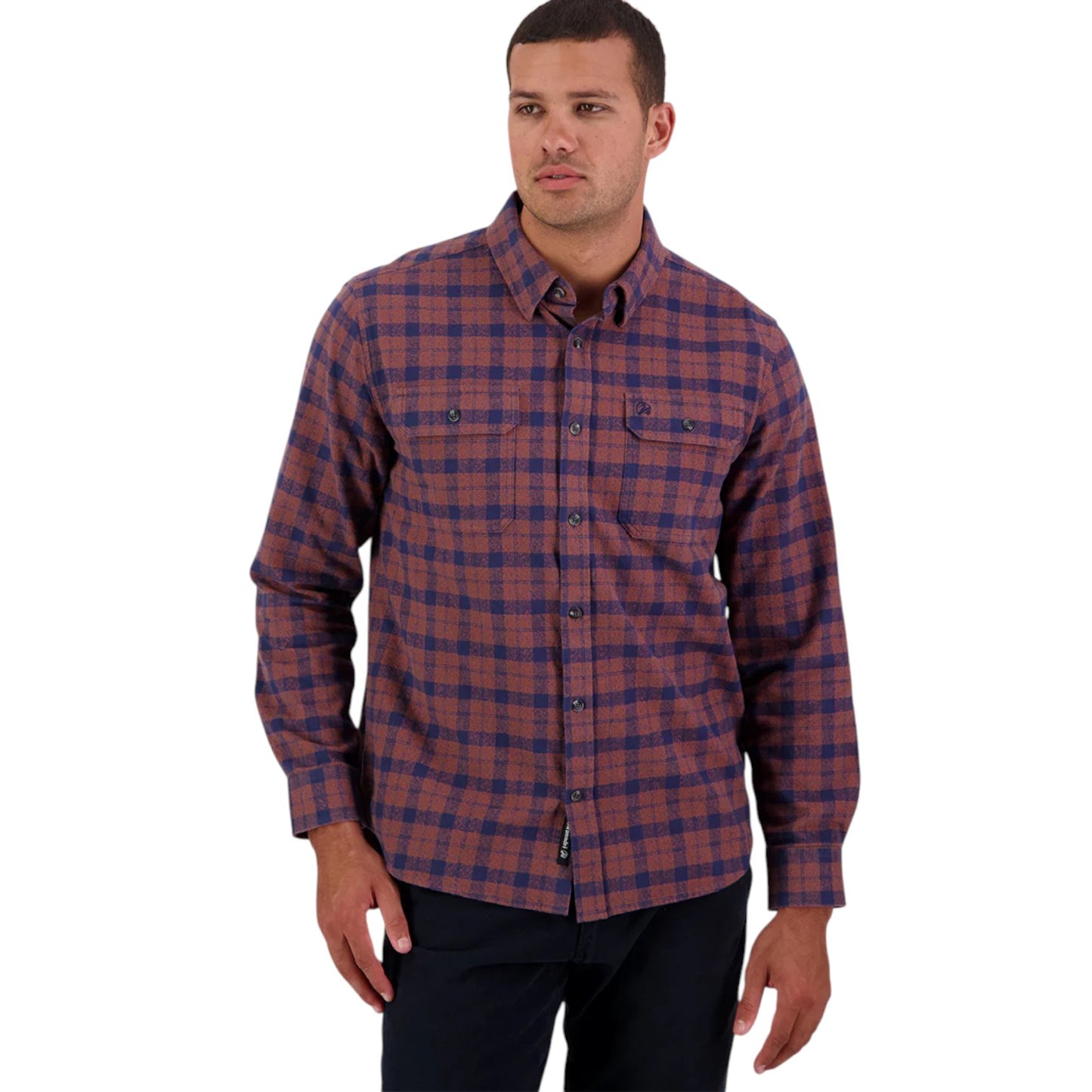 Swanndri Port Road Shirt Navy/Rusty Grid