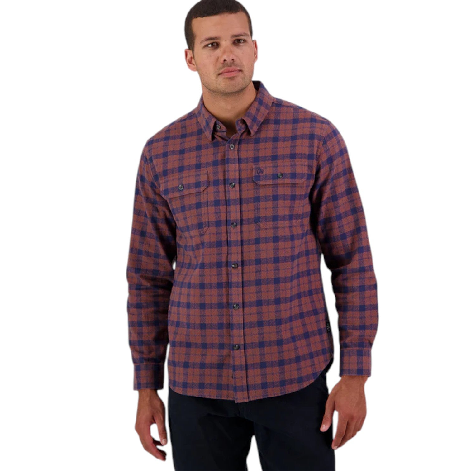 Swanndri Port Road Shirt Navy/Rusty Grid