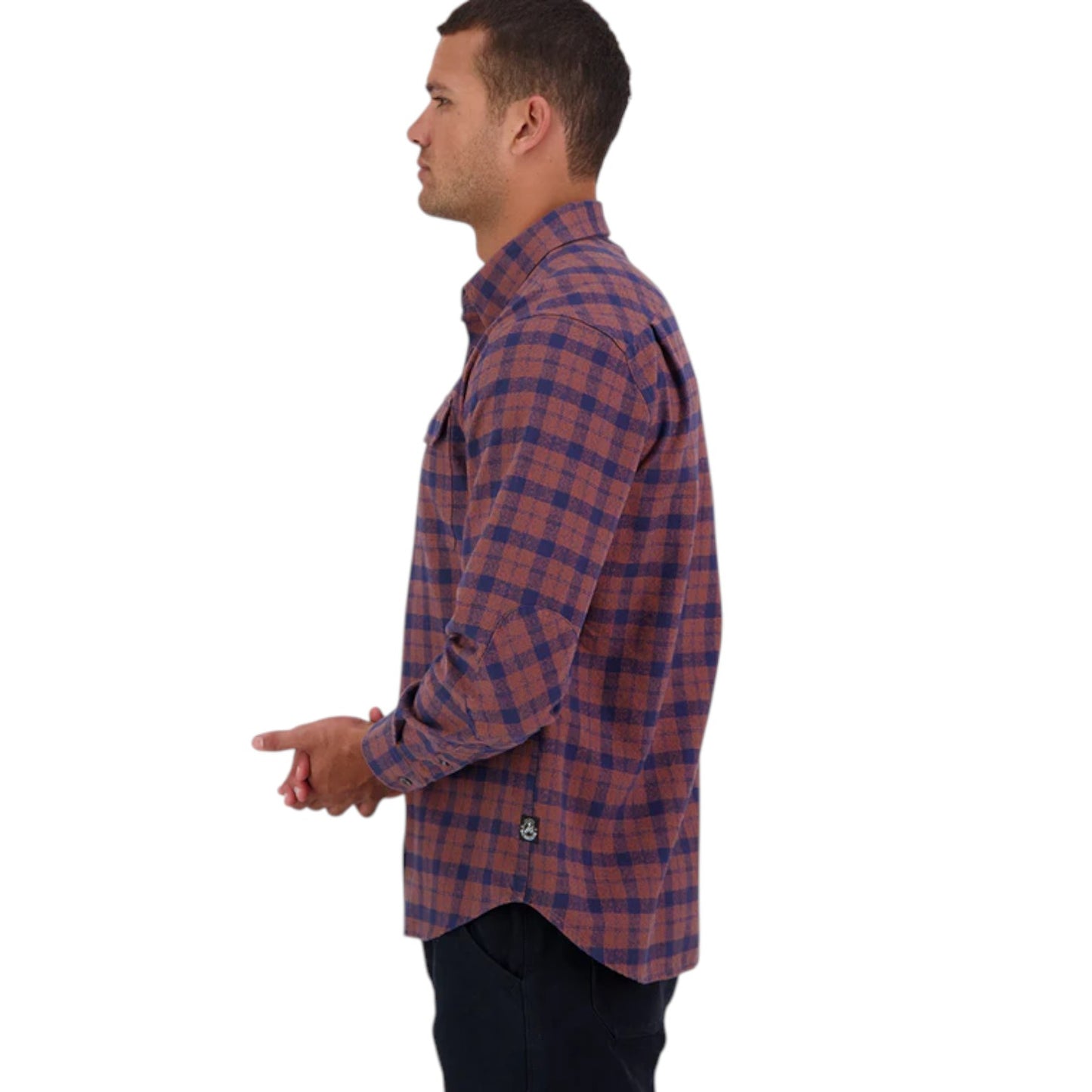 Swanndri Port Road Shirt Navy/Rusty Grid