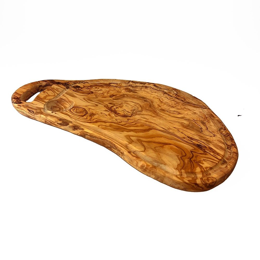 Olive Wood - Handled Carving Board With Groove