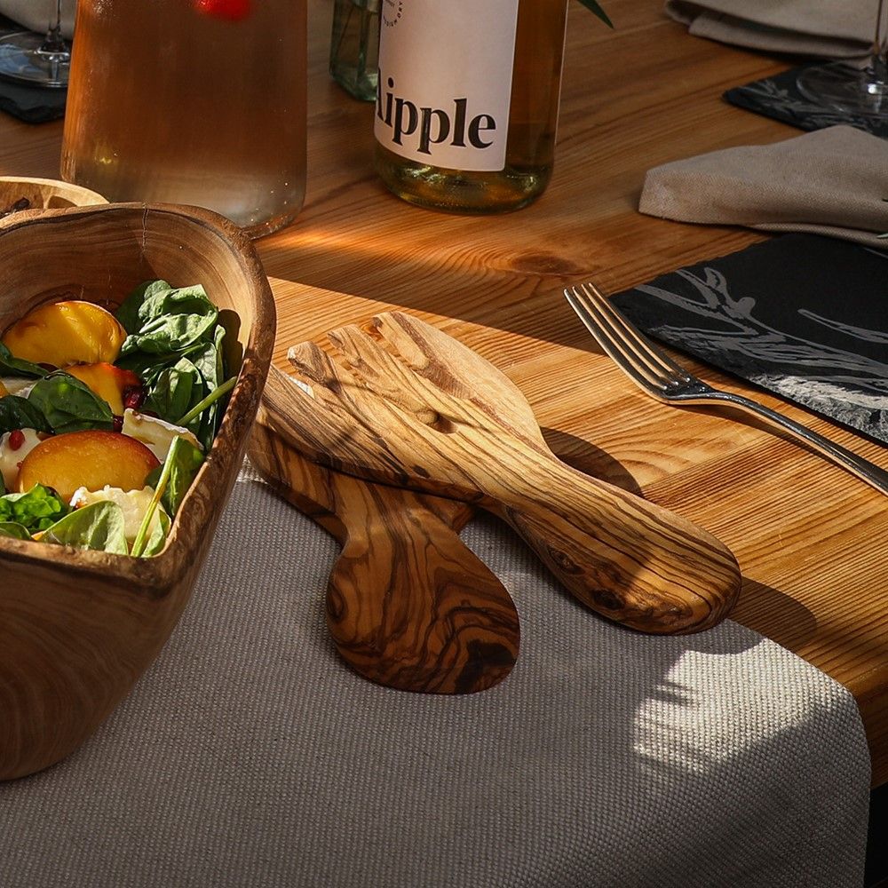 Olive Wood - Salad Hands Set