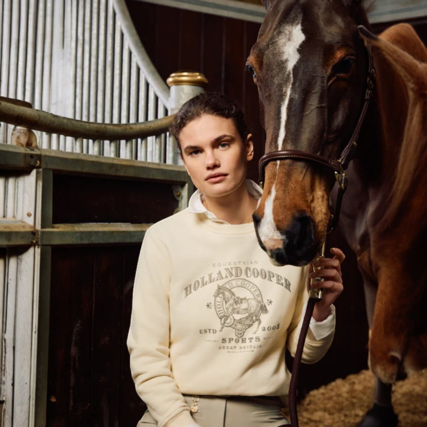 Holland Cooper Appaloosa Crew Neck Sweat Ecru