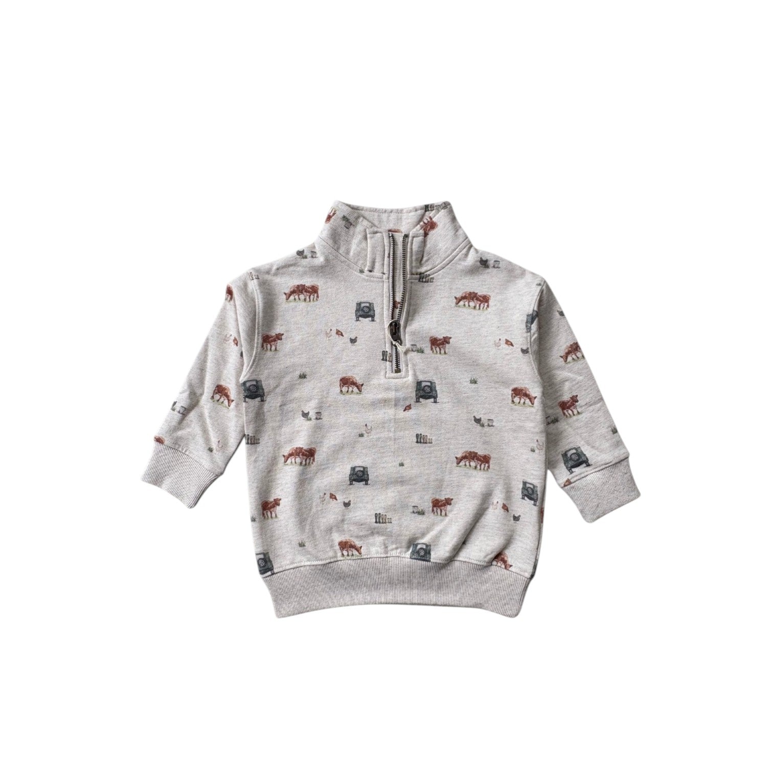 Sew Aneira 4 x 4 All Over Print Oatmeal Marl 1/4 Zip