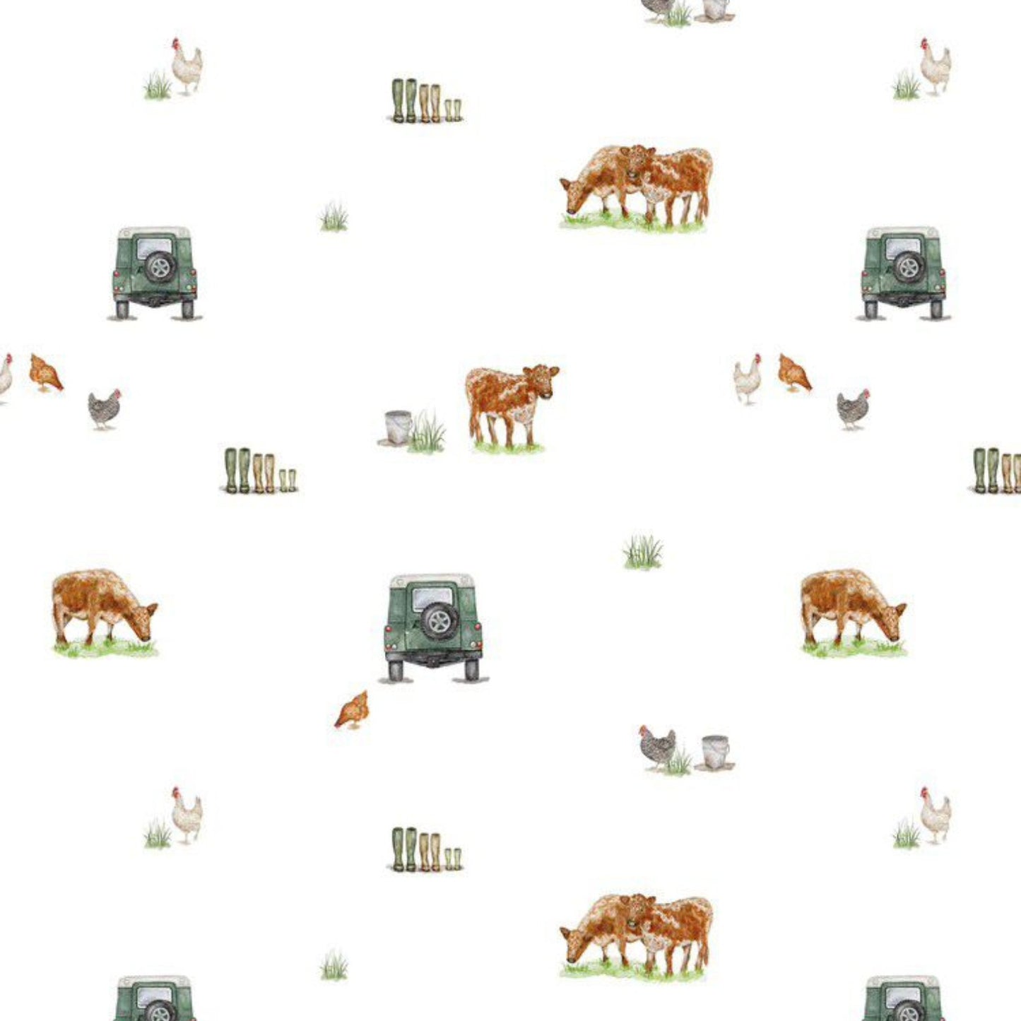 Sew Aneira 4 x 4 Cow Print Organic Cotton Sleepsuit