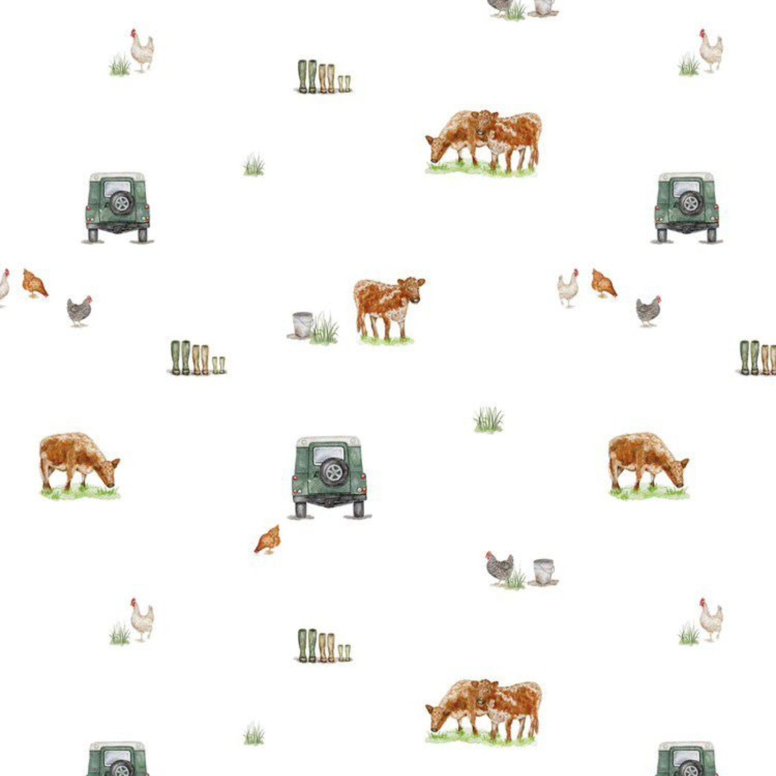 Sew Aneira 4 x 4 Cow Print Organic Cotton Sleepsuit