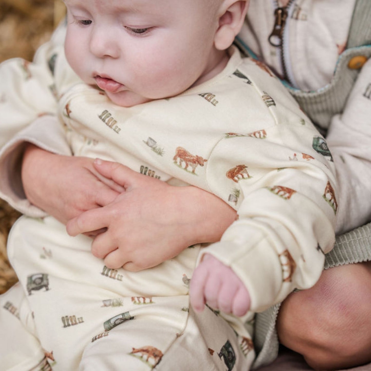 Sew Aneira 4 x 4 Cow Print Organic Cotton Sleepsuit