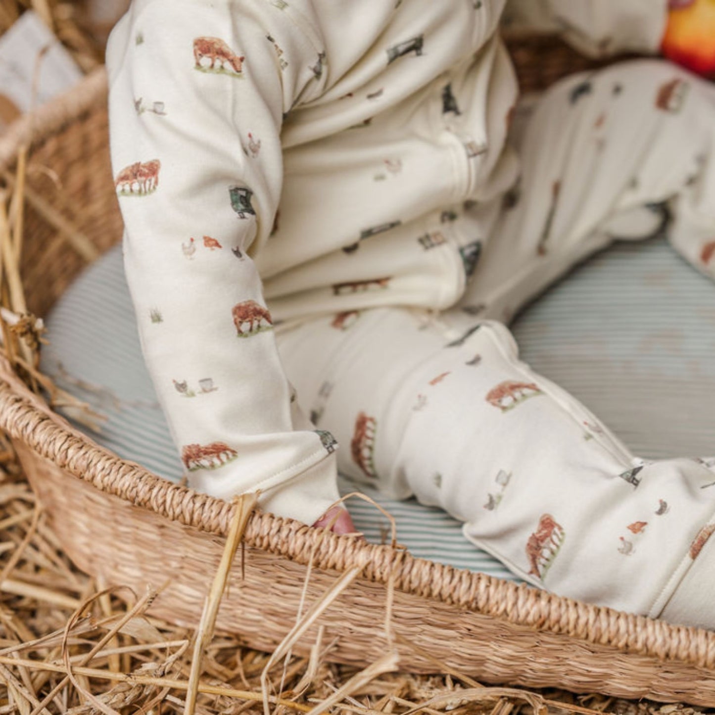 Sew Aneira 4 x 4 Cow Print Organic Cotton Sleepsuit