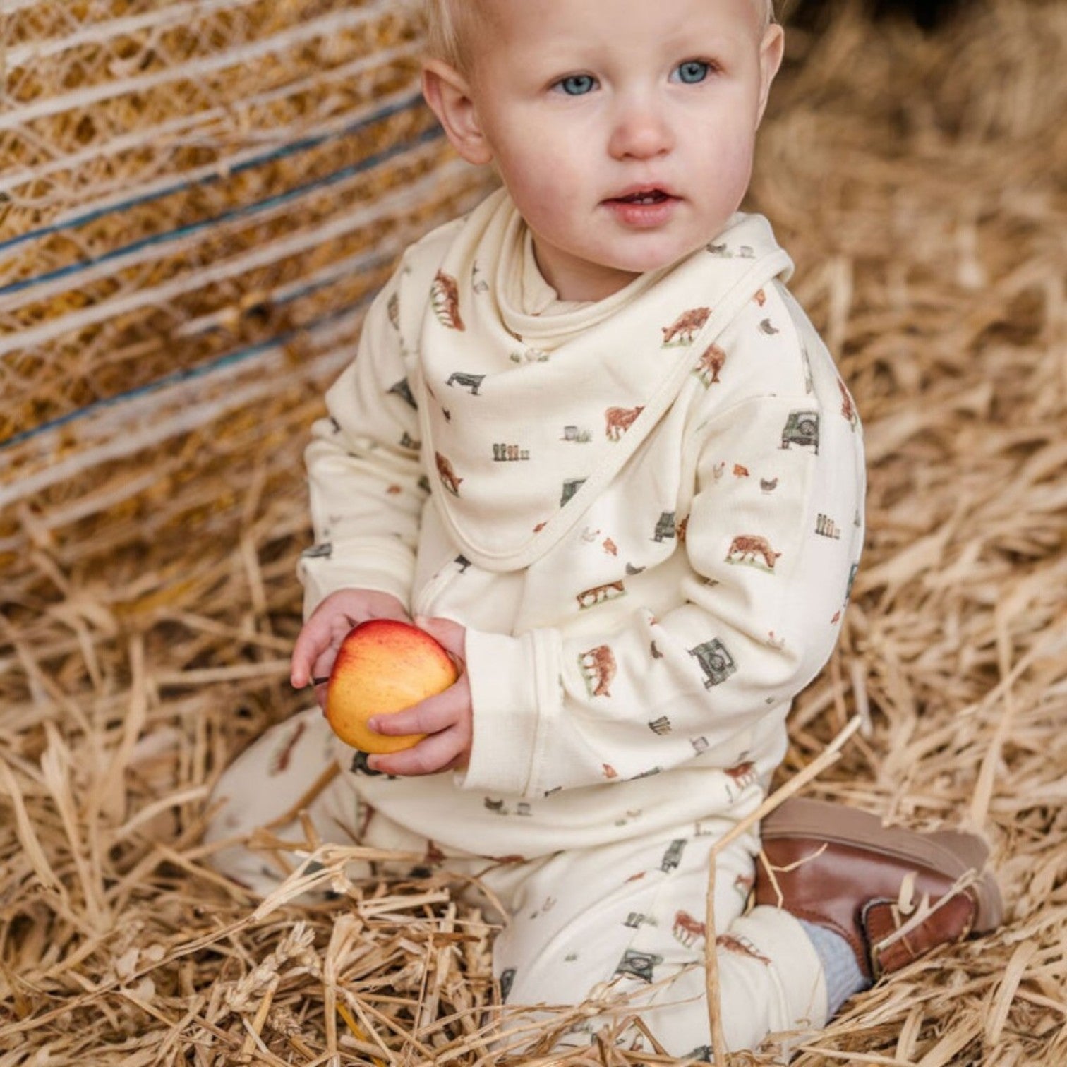 Sew Aneira 4 x 4 Cow Print Organic Cotton Sleepsuit