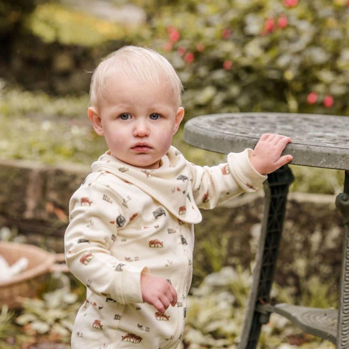 Sew Aneira 4 x 4 Cow Print Organic Cotton Sleepsuit