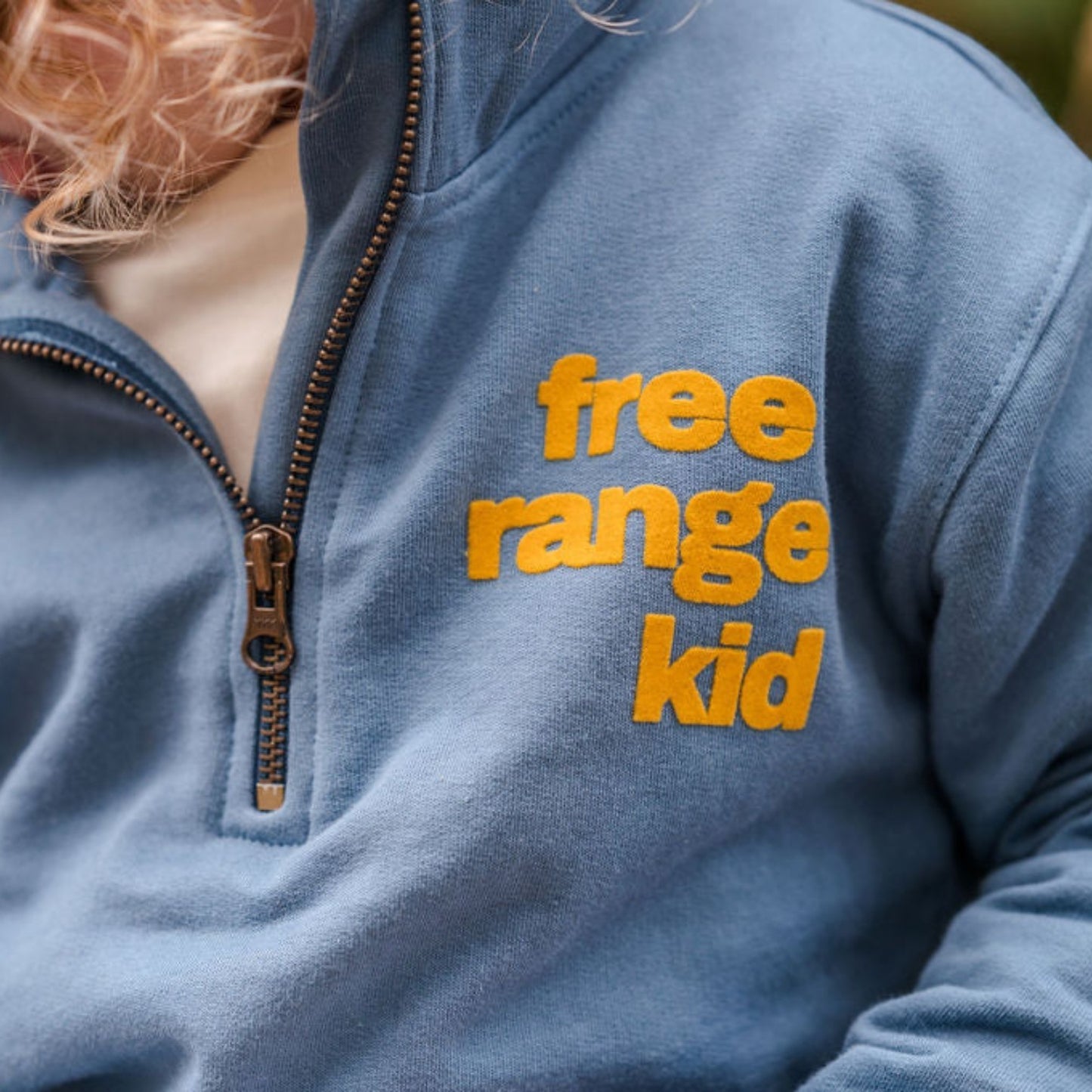 Sew Aneira Organic Cotton Free Range Kid 1/4 Zip Blue