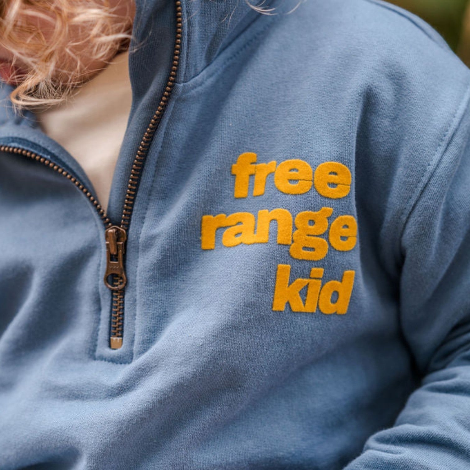 Sew Aneira Organic Cotton Free Range Kid 1/4 Zip Blue