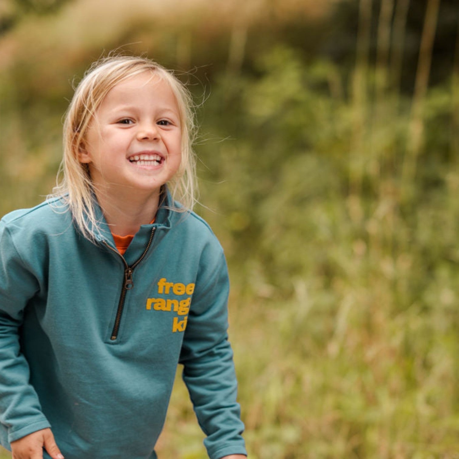 Sew Aneira Organic Cotton Free Range Kid 1/4 Zip Blue