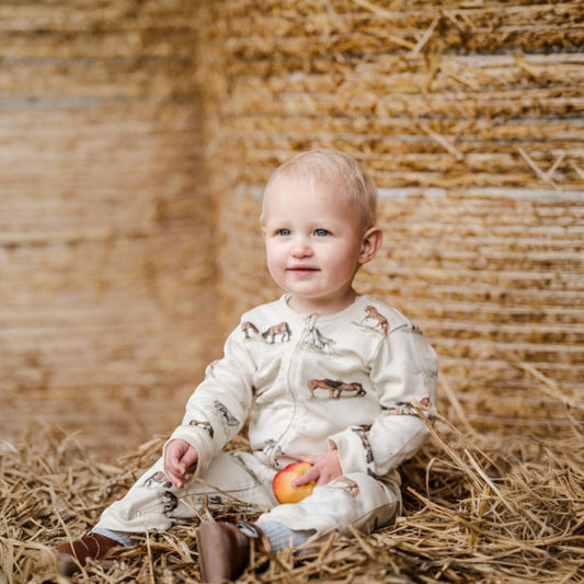 Sew Aneira Pony Print Organic Cotton Sleepsuit