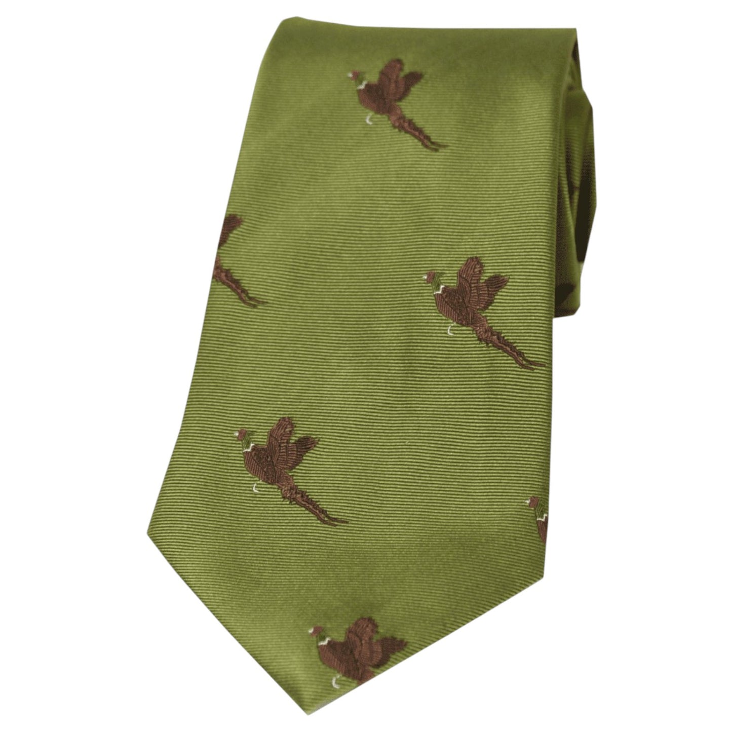 Soprano Country Tie Flying Pheasants Moss Green