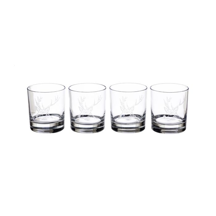 4 Glass Tumblers - Stag