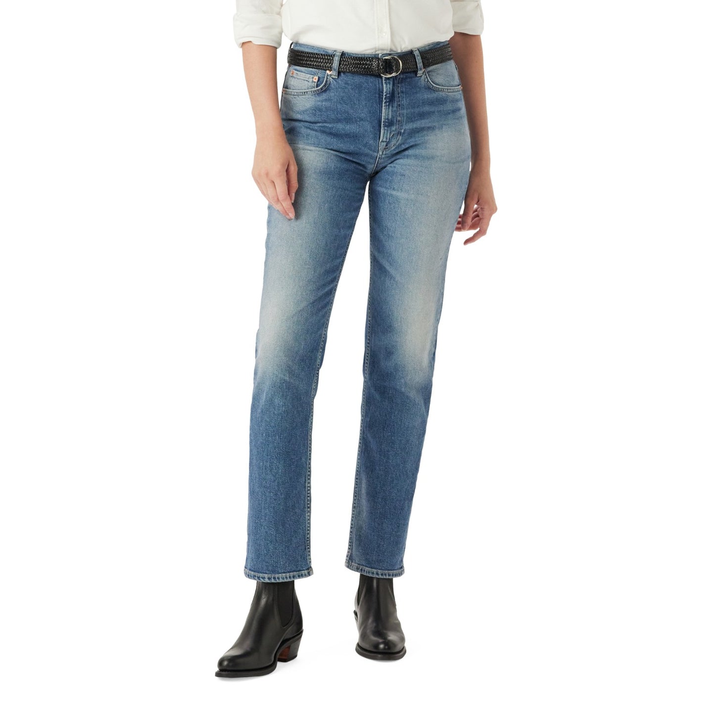 R.M.Williams Maren Slim Straight Leg Jean Roughout Indigo