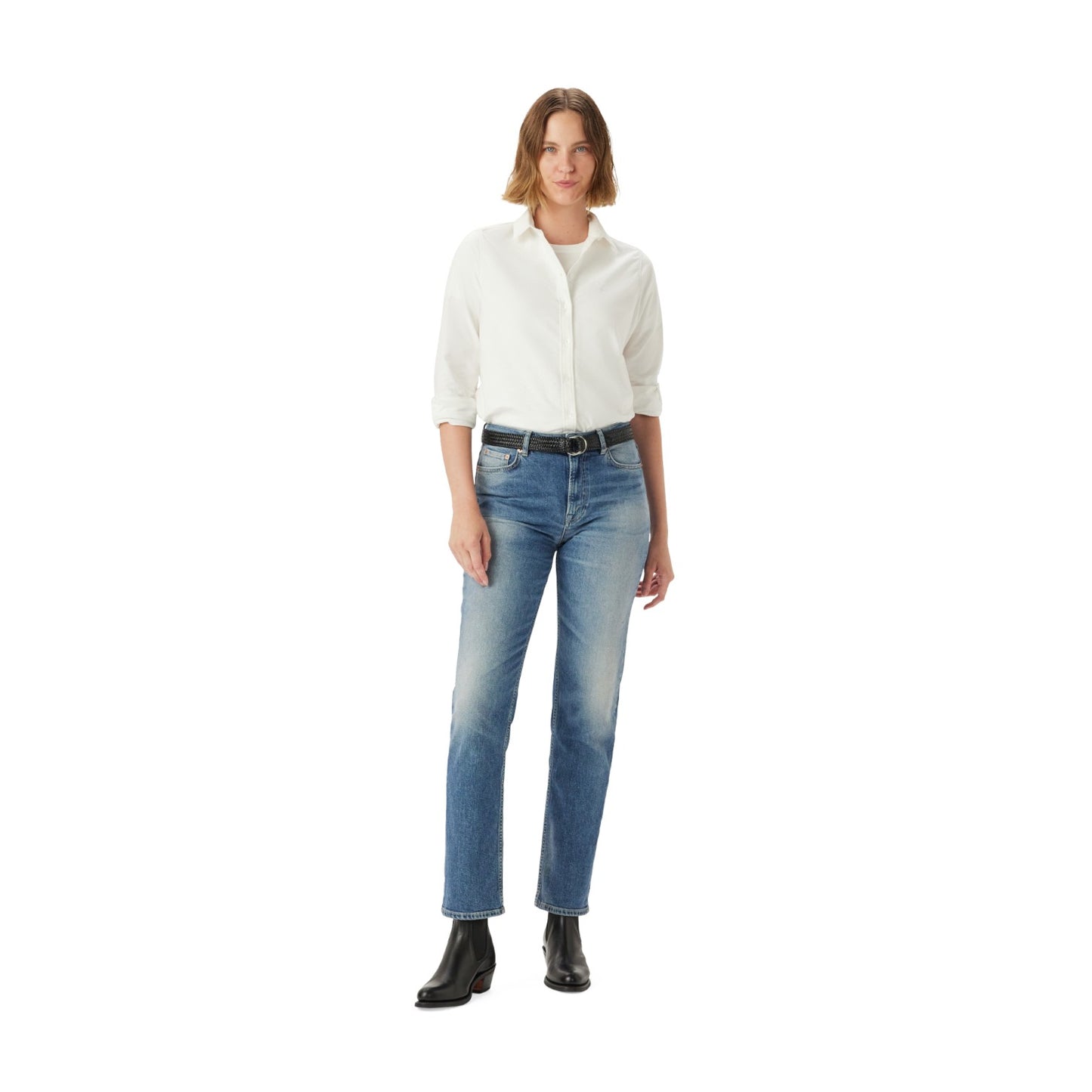 R.M.Williams Maren Slim Straight Leg Jean Roughout Indigo