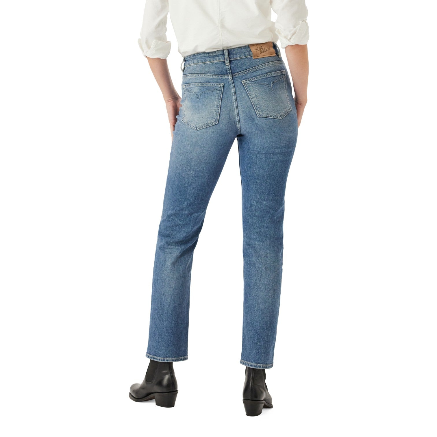 R.M.Williams Maren Slim Straight Leg Jean Roughout Indigo