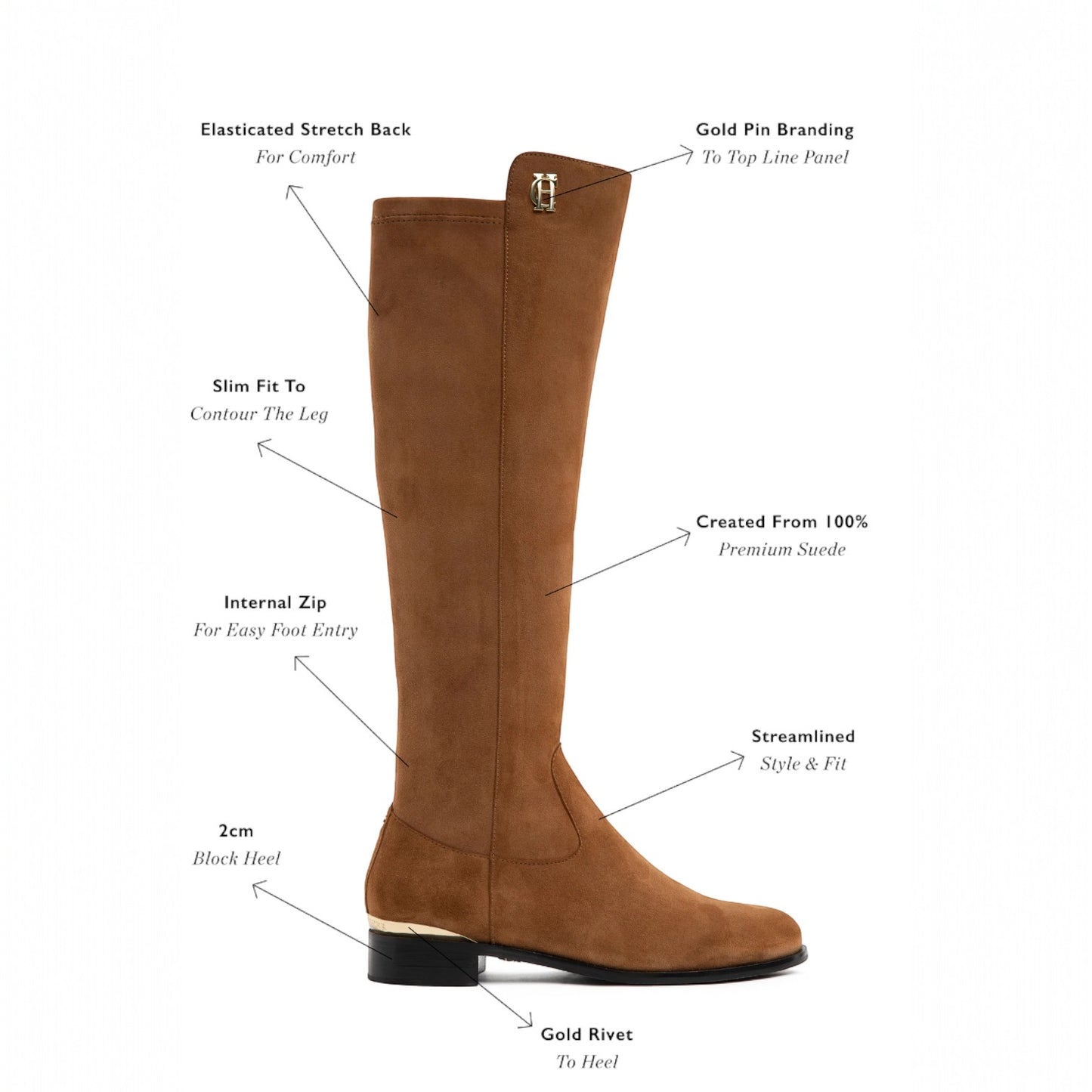 Holland Cooper Albany Boot Tan Suede