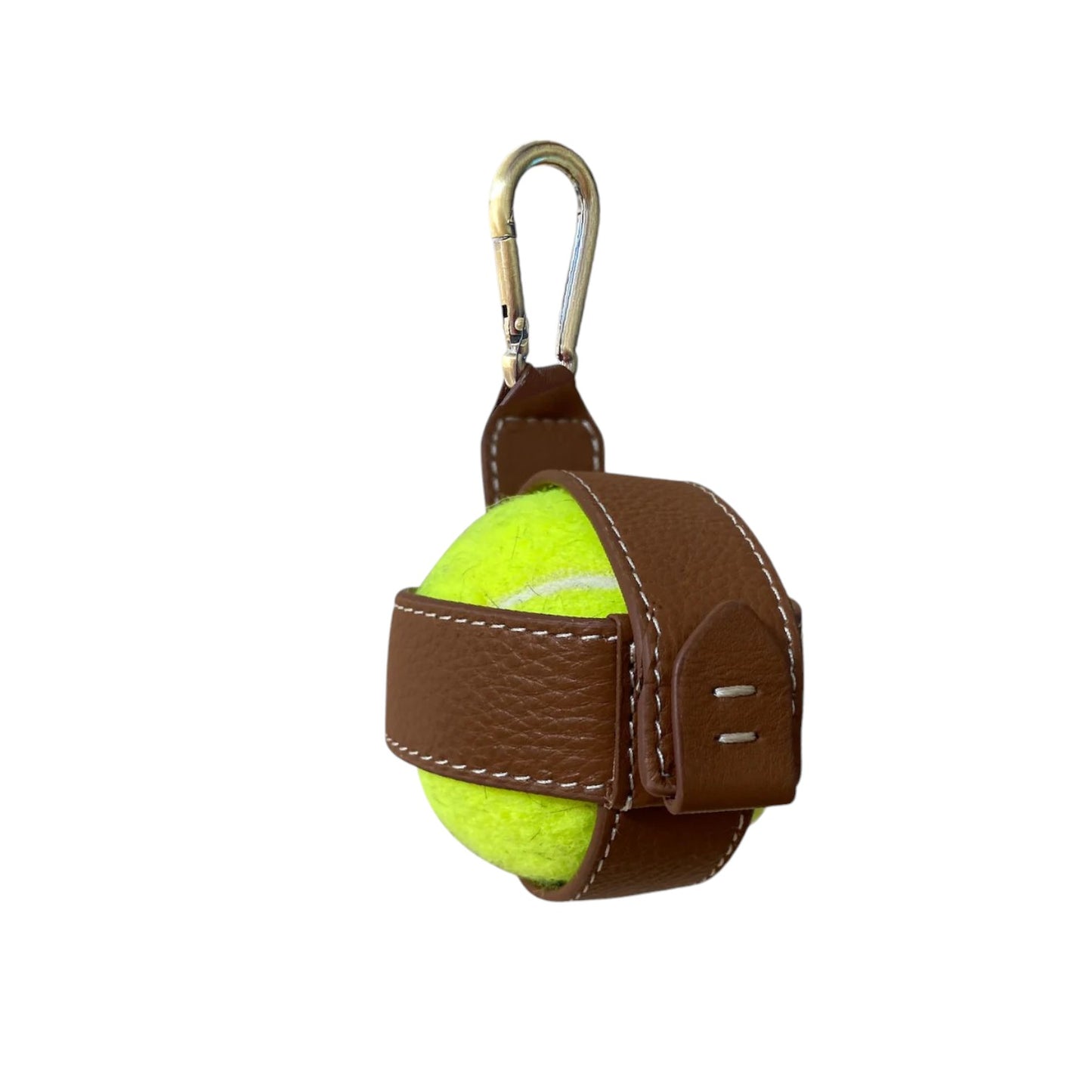 Leather Dog Ball Holder Tan