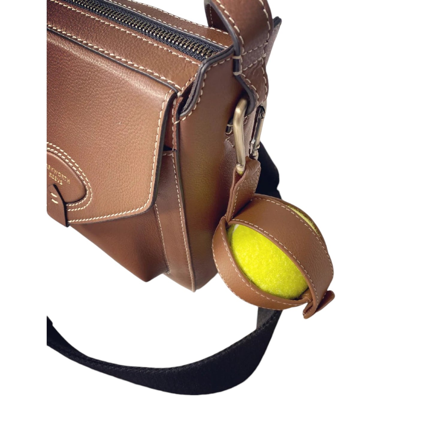 Leather Dog Ball Holder Tan