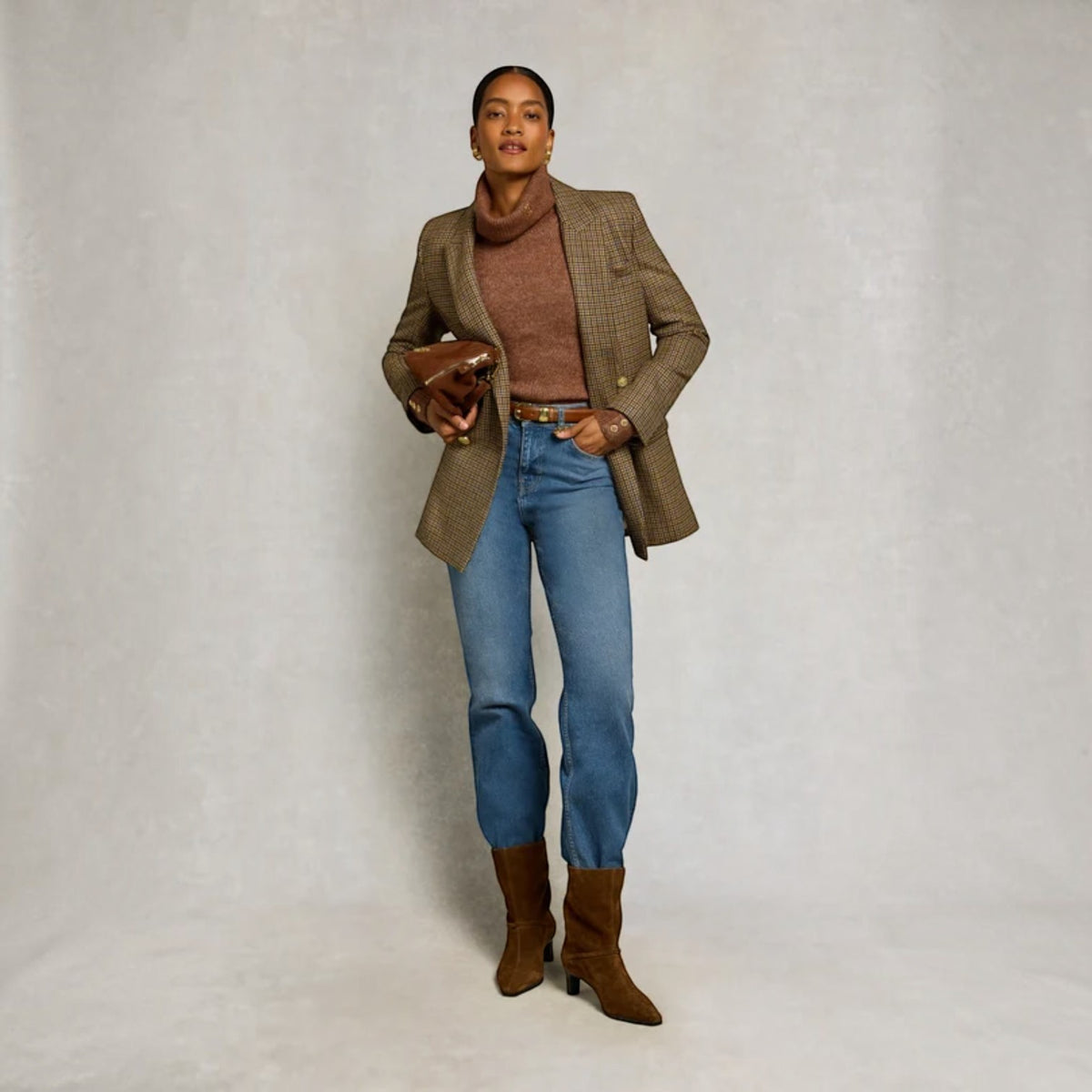 Holland Cooper Tori Roll Neck Knit Latte