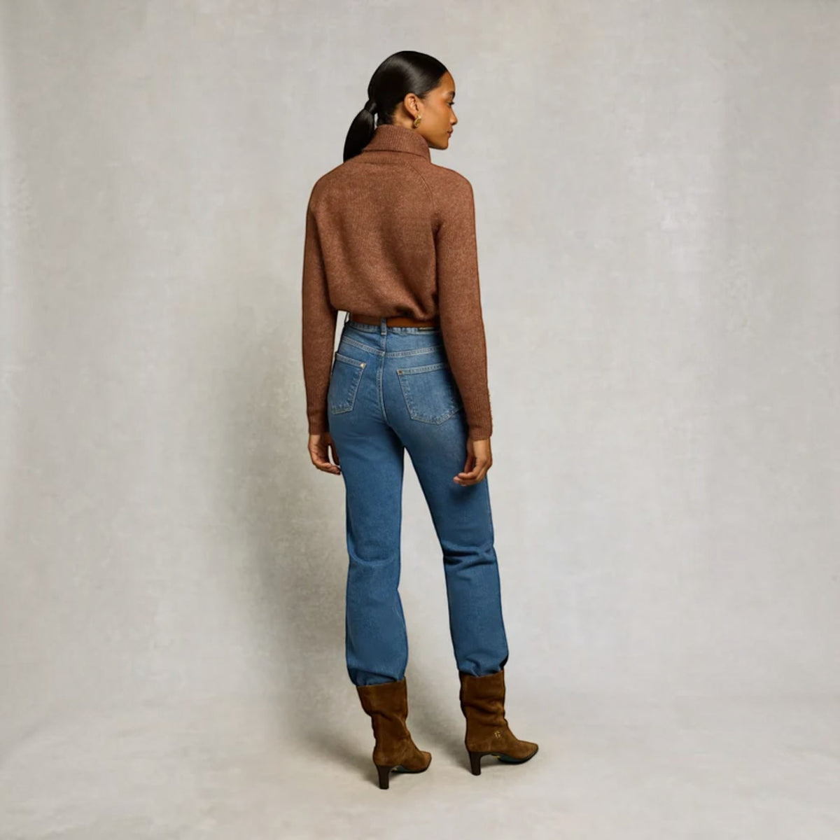 Holland Cooper Tori Roll Neck Knit Latte