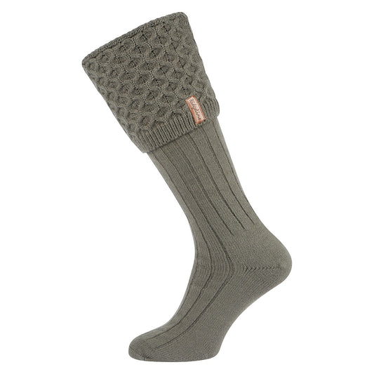 Ridgeline Double Cuff Wellie Socks Moss