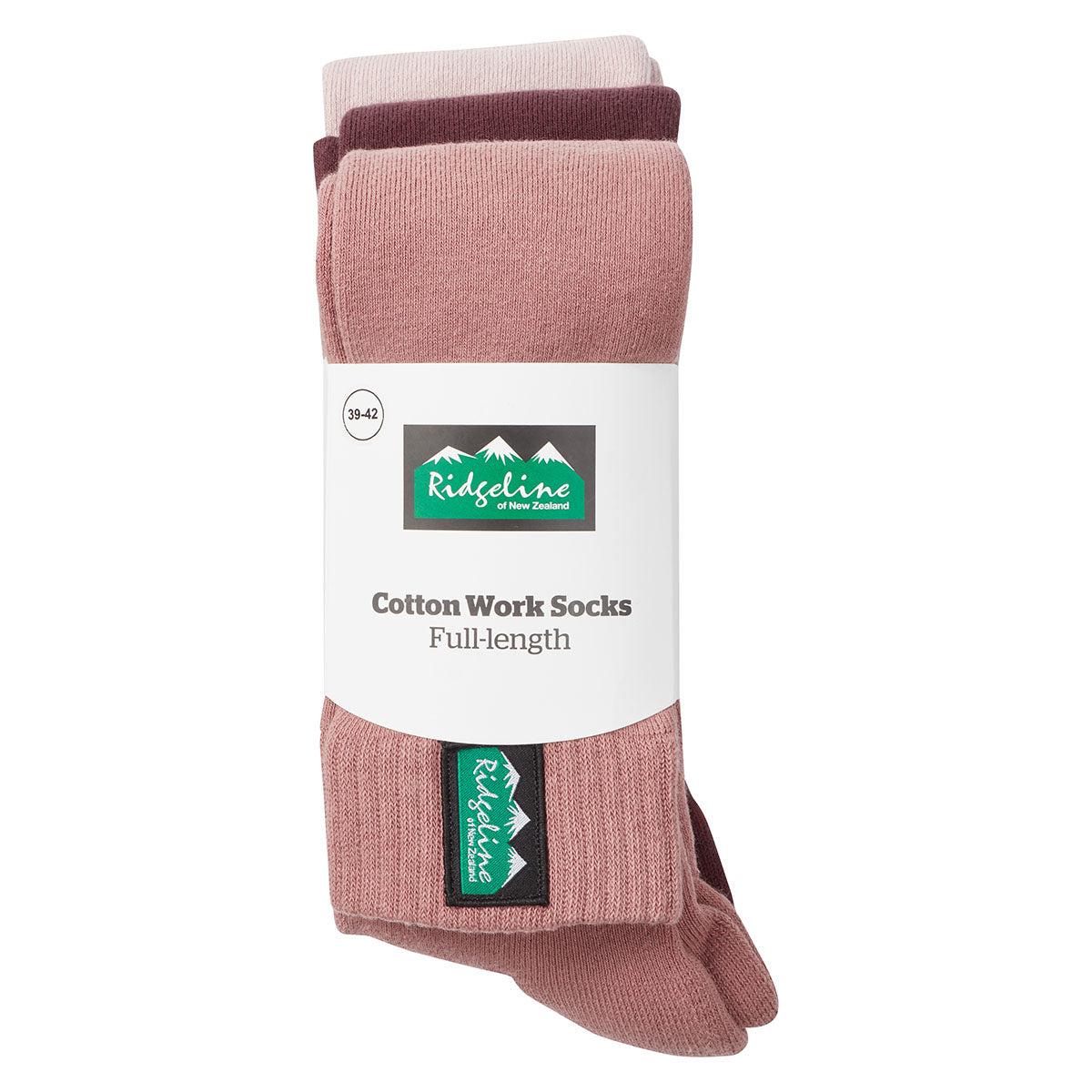 Ridgeline Cotton Work Socks Full Length Oxblood Multi
