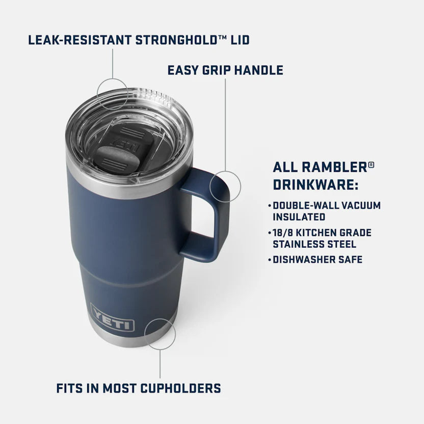 Yeti Rambler 20 Oz Travel Mug White