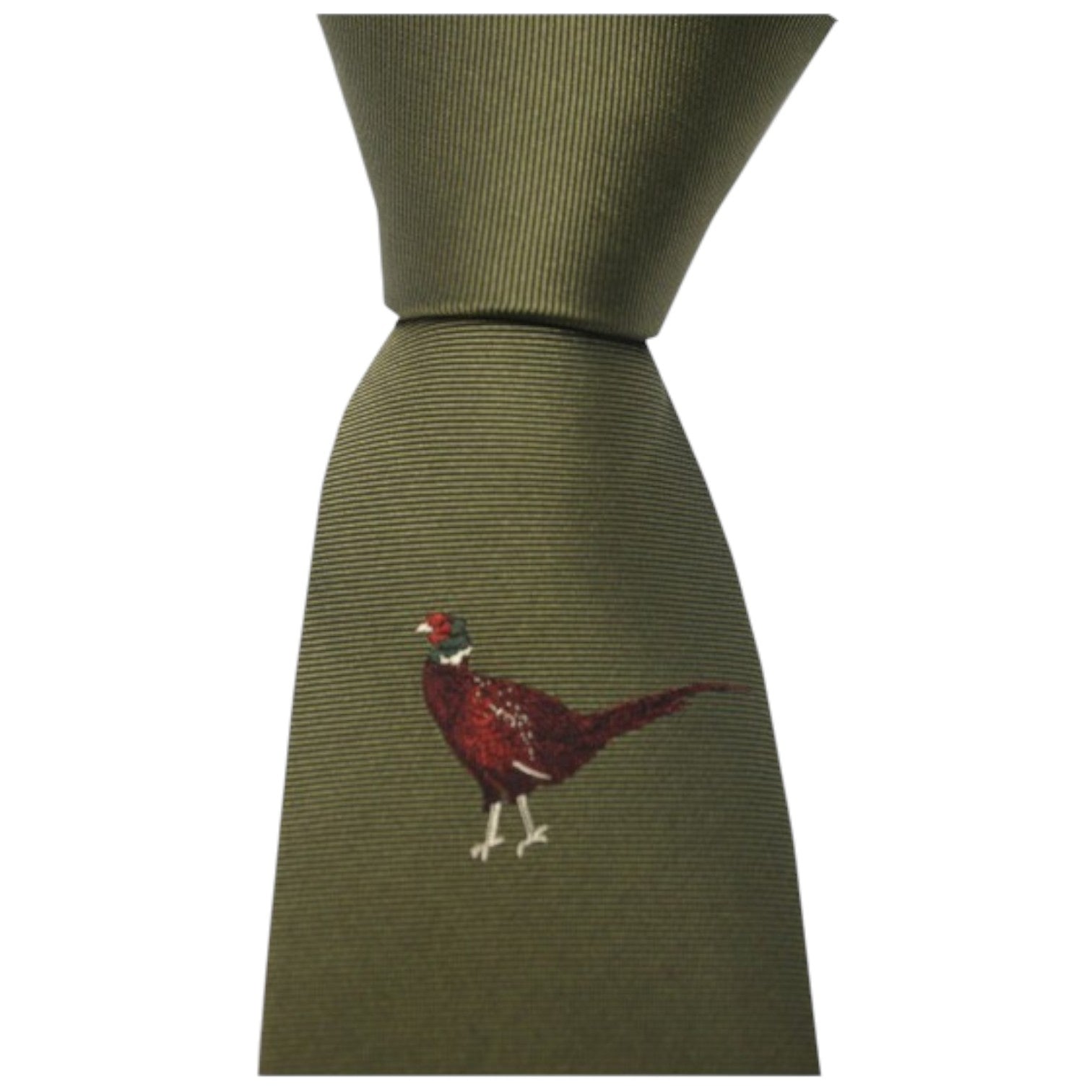 Soprano Country Tie Single Pheasant On Green