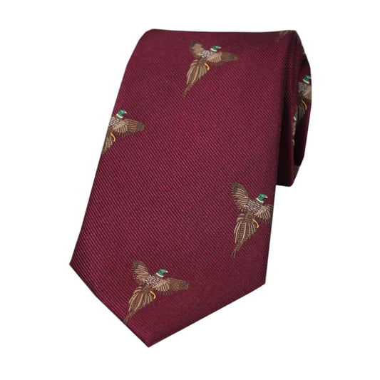 Soprano Country Tie Wine Flying Pheasant