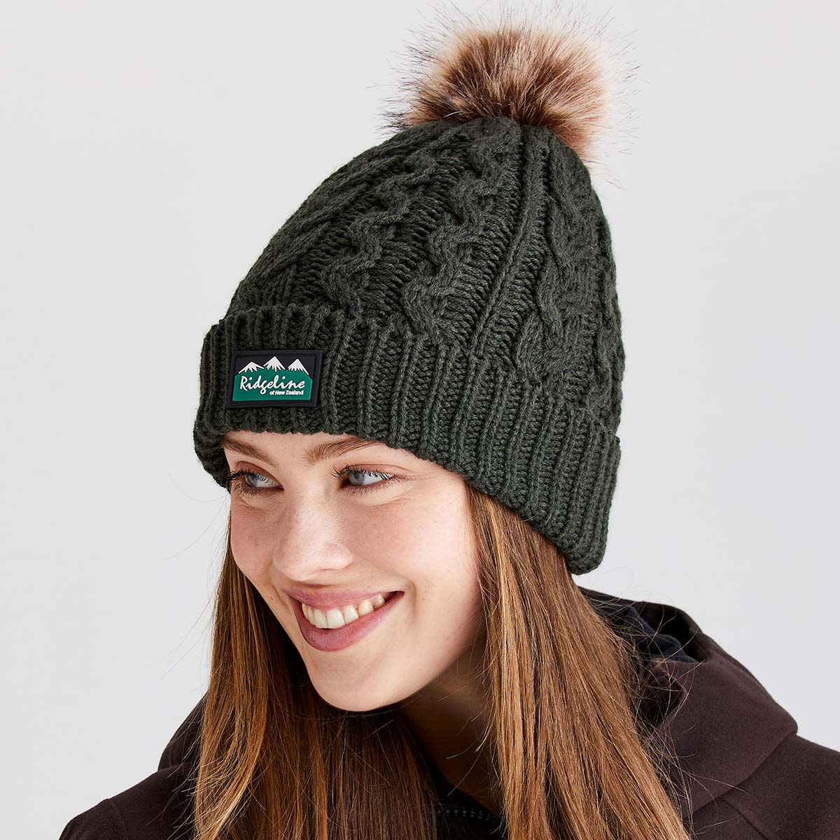 Ridgeline Nordic Fleck Bobble Hat Deep Forest
