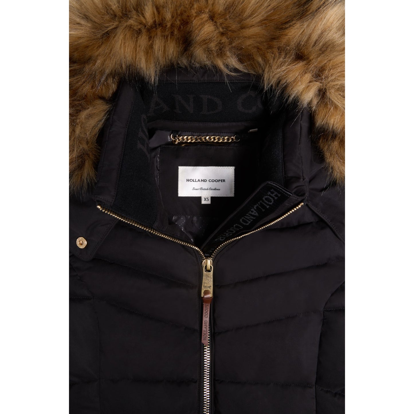 Holland Cooper Whistler Puffer Jacket Deep Black Natural