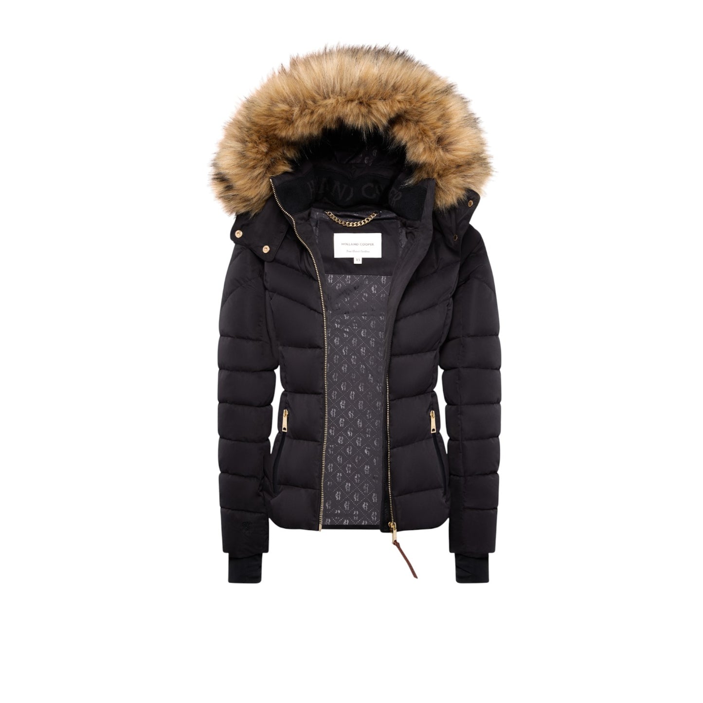 Holland Cooper Whistler Puffer Jacket Deep Black Natural