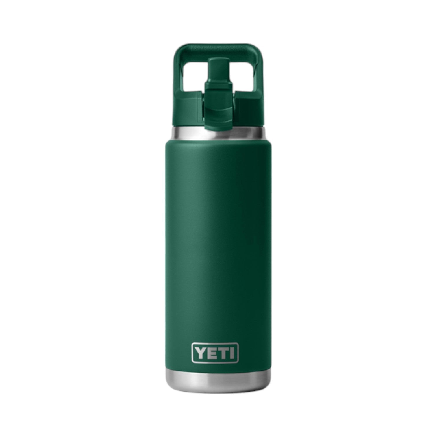 Yeti Rambler 26 oz Straw Bottle Black Forest Green