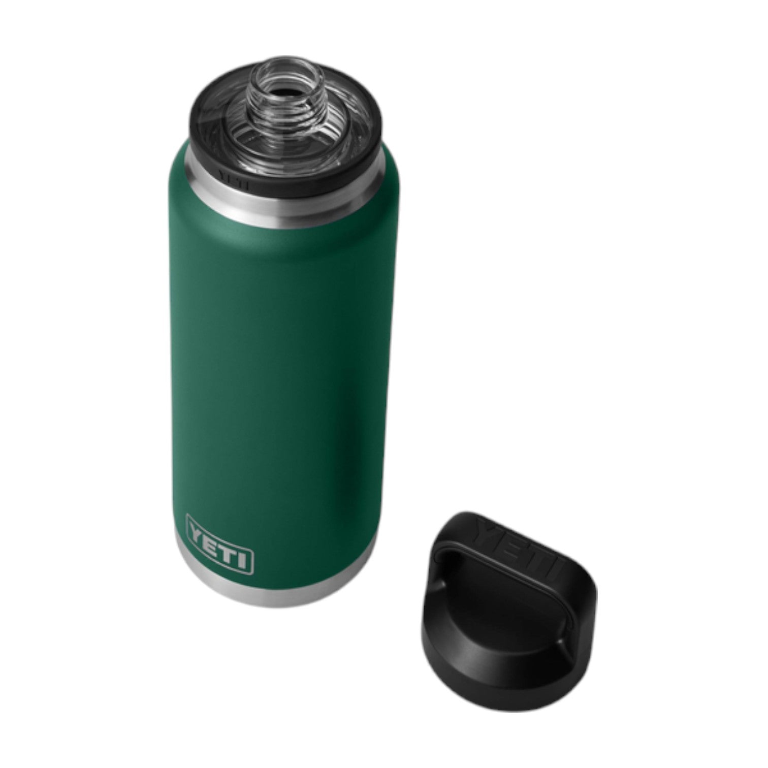 Yeti Rambler 36 oz Bottle Chug Black Forest Green